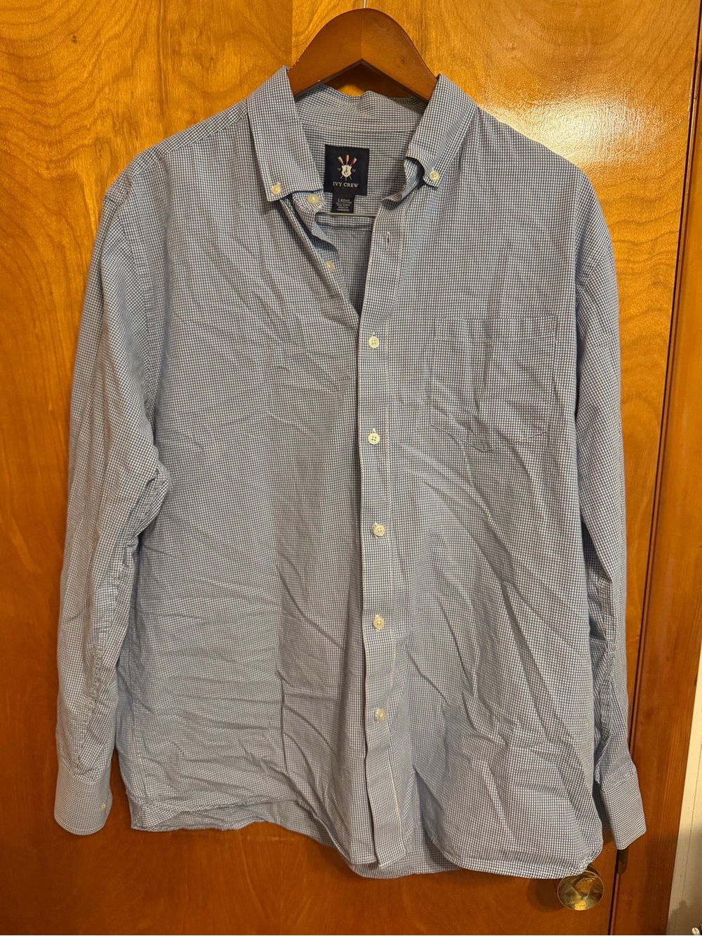 J.Crew Men's Light Blue Microcheck Button-Down Shirt